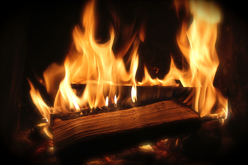 a close up of a fire oven